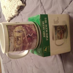 Jon Deere Coffee Cup w/Walter Hinton Painting of Boy Fishing